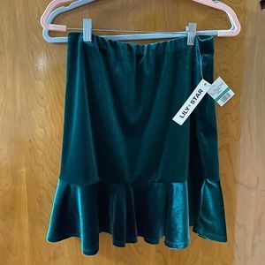 Lily Star Velour Green Skirt Size L